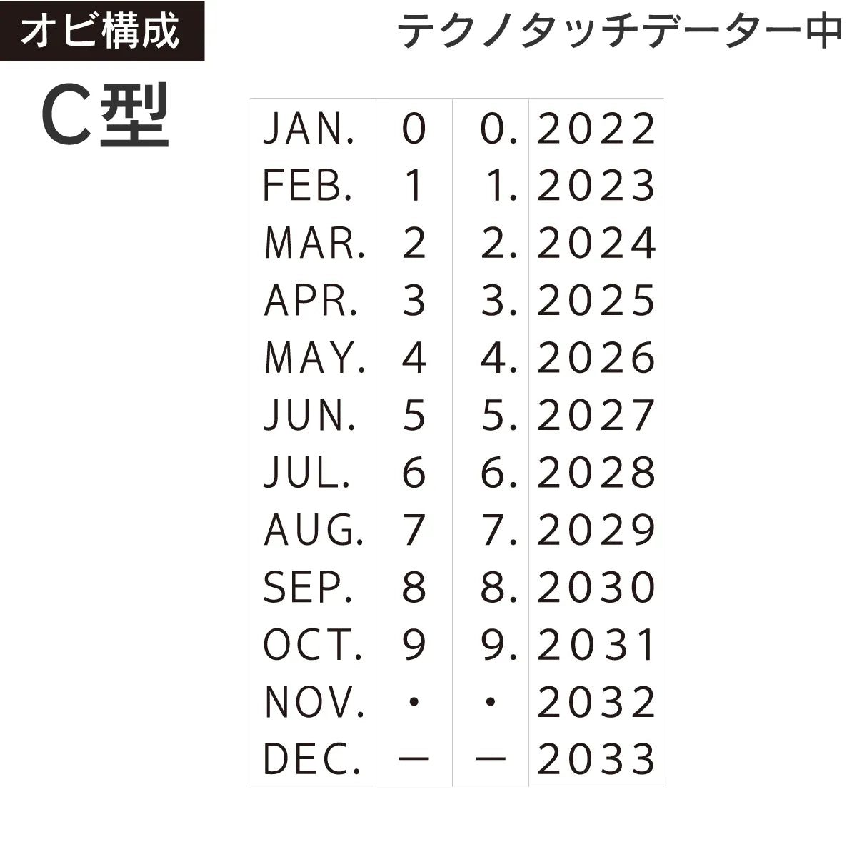 日付印部品 テクノタッチデーター36号角(本体器具のみ)[C型]
