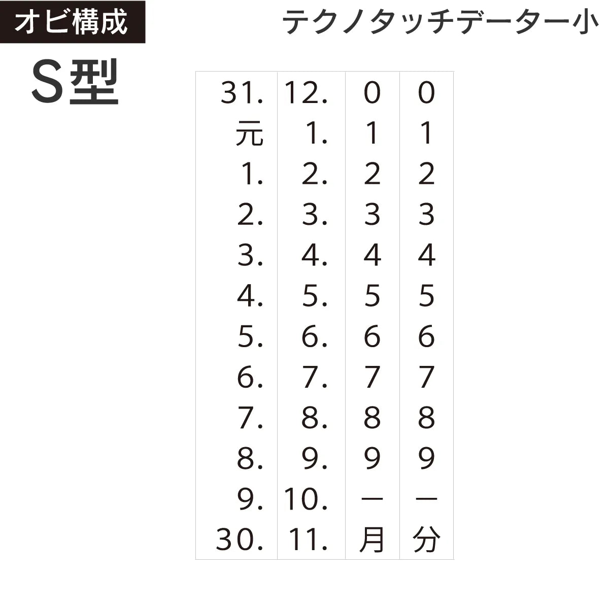 日付印部品 テクノタッチデーター6号丸(本体器具のみ)[S型]