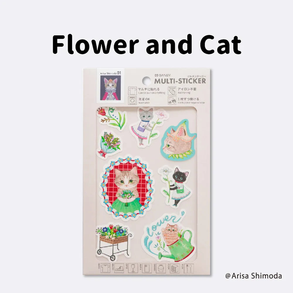 マルチステッカー 霜田 有沙 Flower and Cat