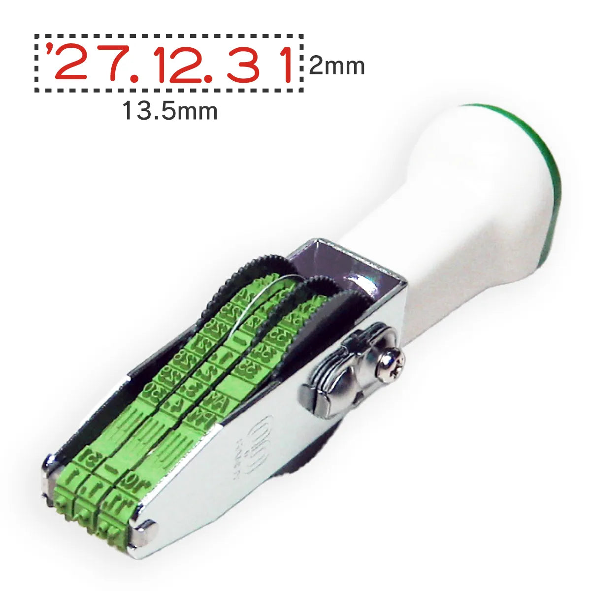 テクノタッチ回転印 欧文 ６号３連日付 [ゴシック体]