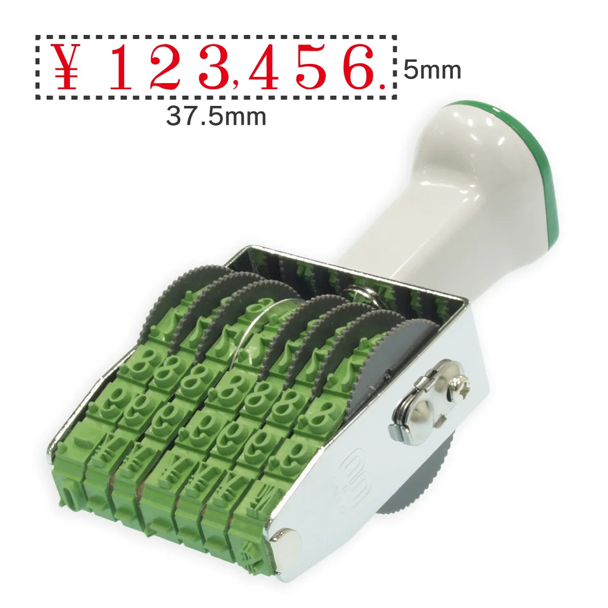 テクノタッチ回転印 金銭用 ３号７連 [明朝体]