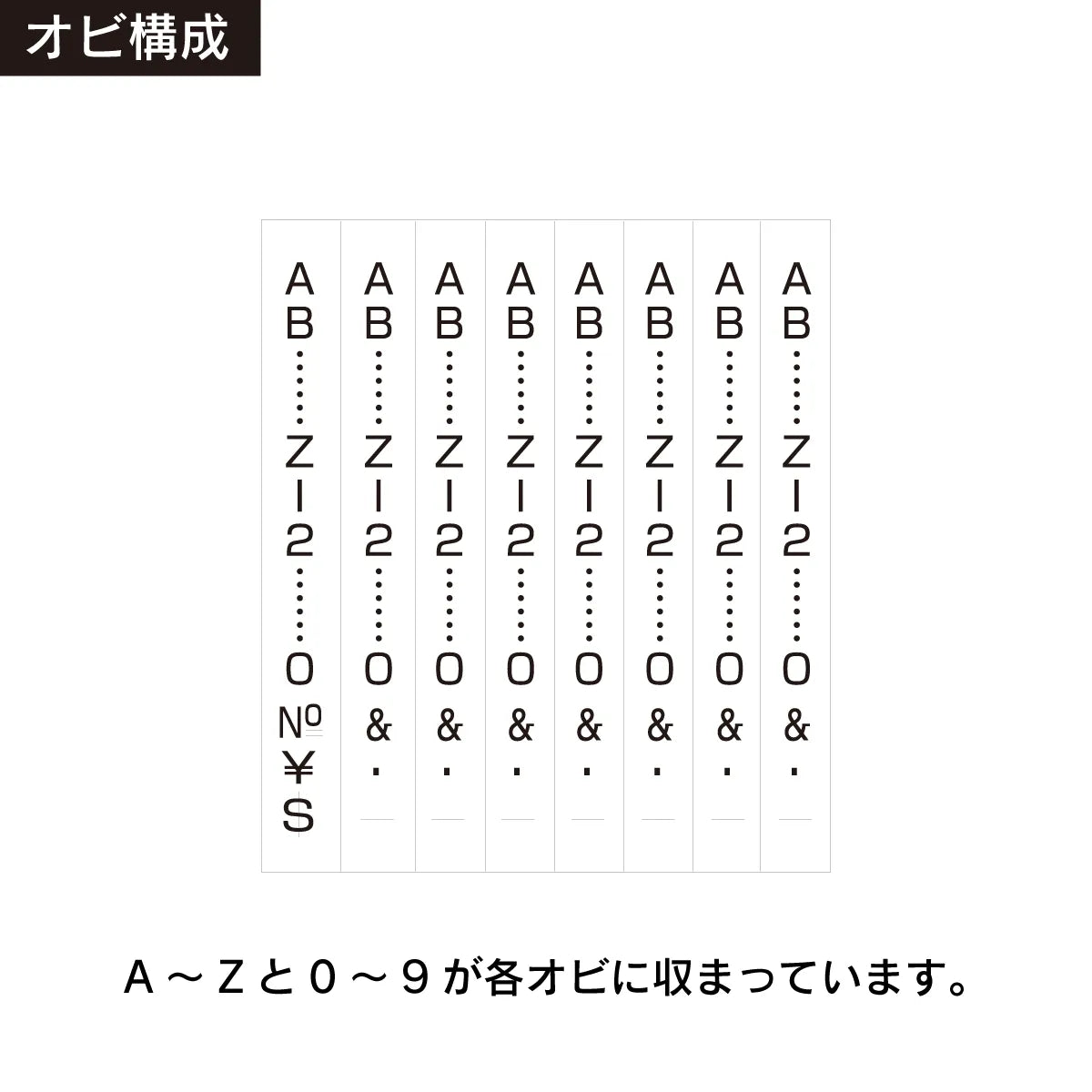 テクノタッチ回転印 英欧文用 ４号８連 [ゴシック体]